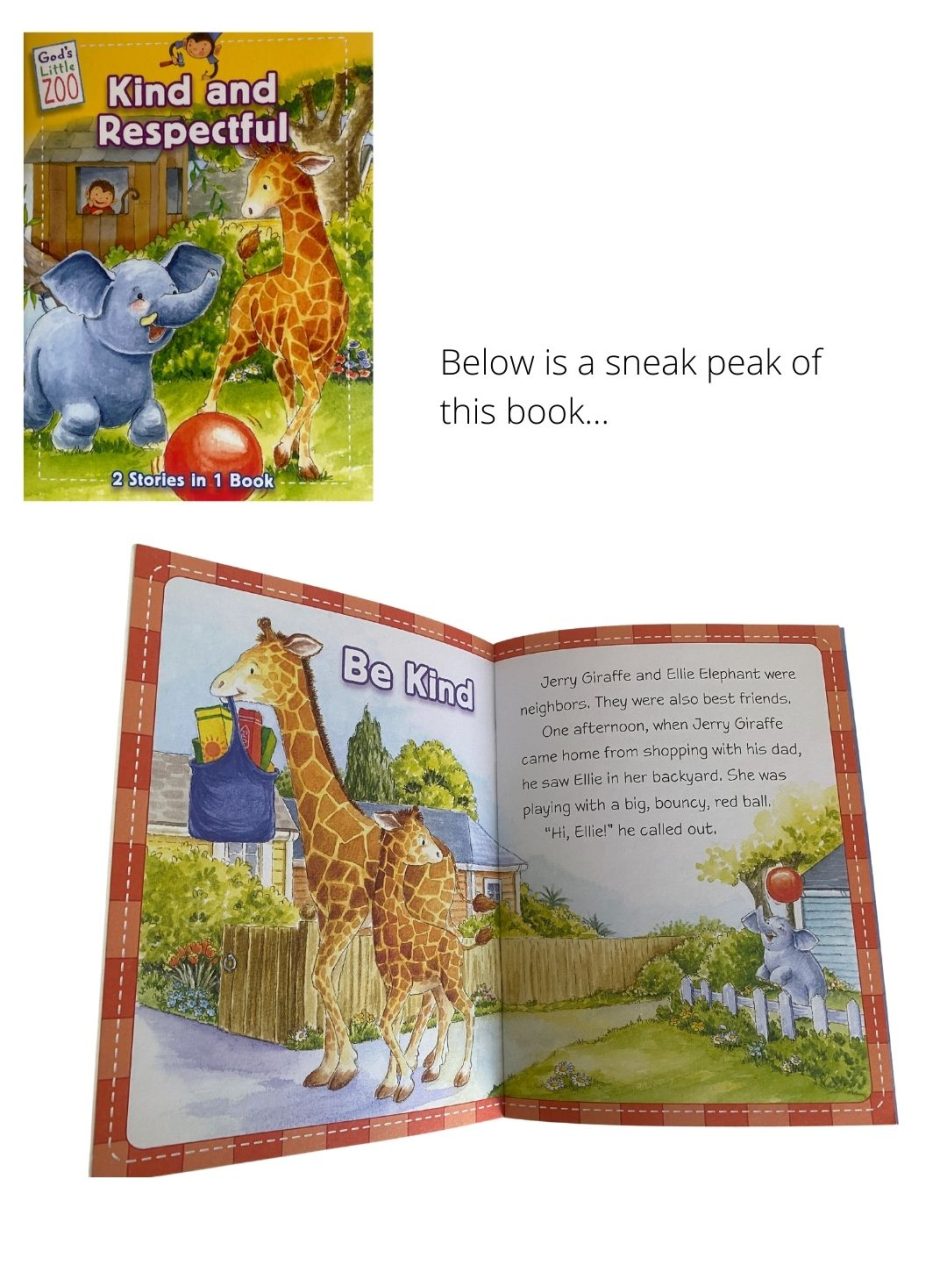 Set of 4 God's Little Zoo books - Kind & Respectful, Polite & Brave, Promise & Sharing, Help & Forgiveness - Image 2