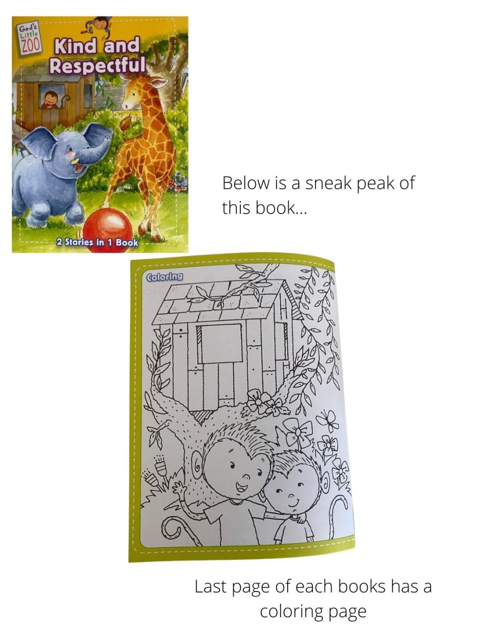 Set of 4 God's Little Zoo books - Kind & Respectful, Polite & Brave, Promise & Sharing, Help & Forgiveness - Image 7