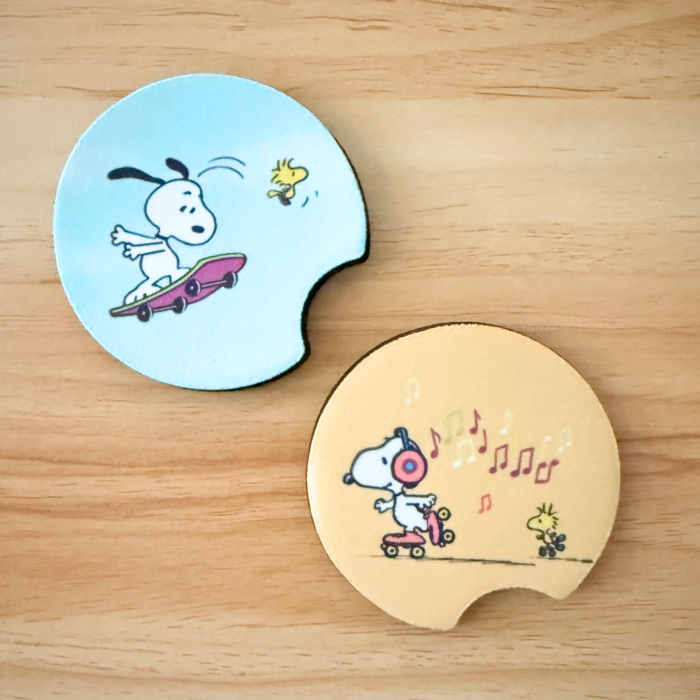 Snoopy Skateboarding, Skaters Car Coasters