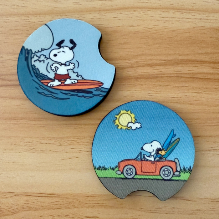 Snoopy Surf and Sun Car Coasters