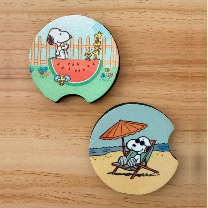Snoopy Summertime Fun Car Coasters
